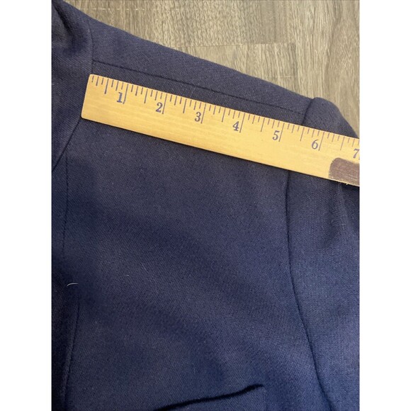 THE LIMITED Wool Navy Double Breasted Blazer Long Nautical w/Shoulder Pads Large - Picture 13 of 16